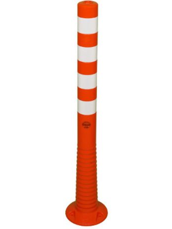 Flexipfosten orange mit 4 Reflektionsfolienstreifen