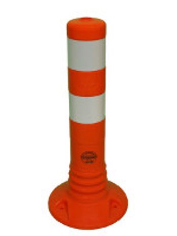 Flexipfosten orange mit 2 Reflektionsfolienstreifen